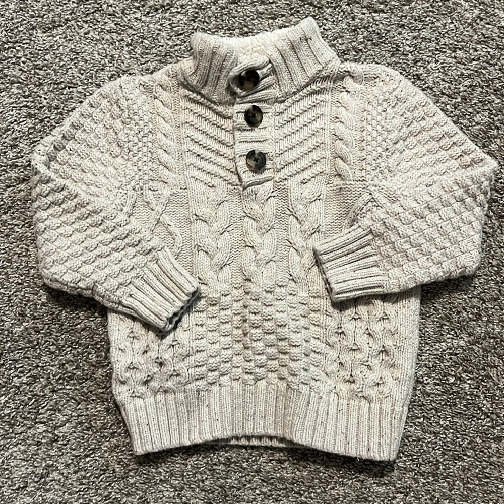 Cat & Jack Toddler Boys‎ Cream Knit Sweater 3T